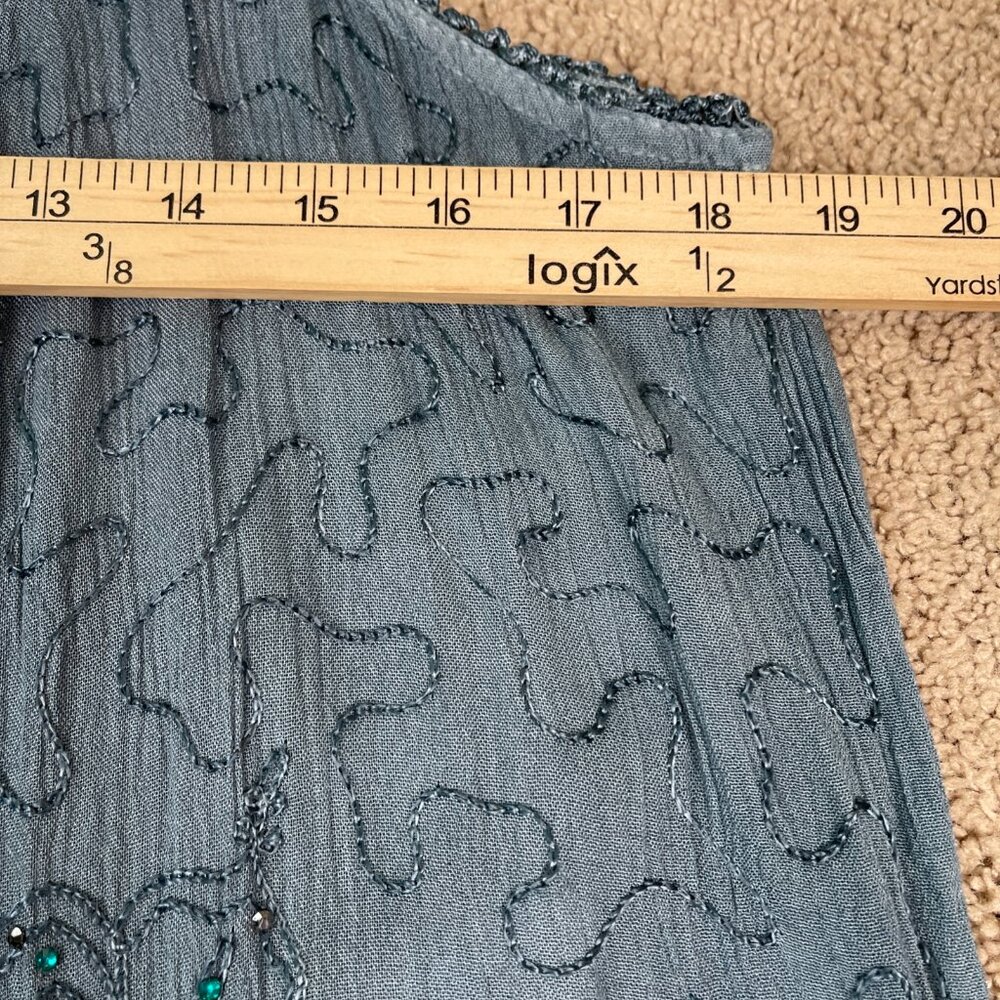 Raya Sun Dress Womens M Blue Ombre Rhinestone Fairy Bohemian Hippie Flowy India - Picture 10 of 11